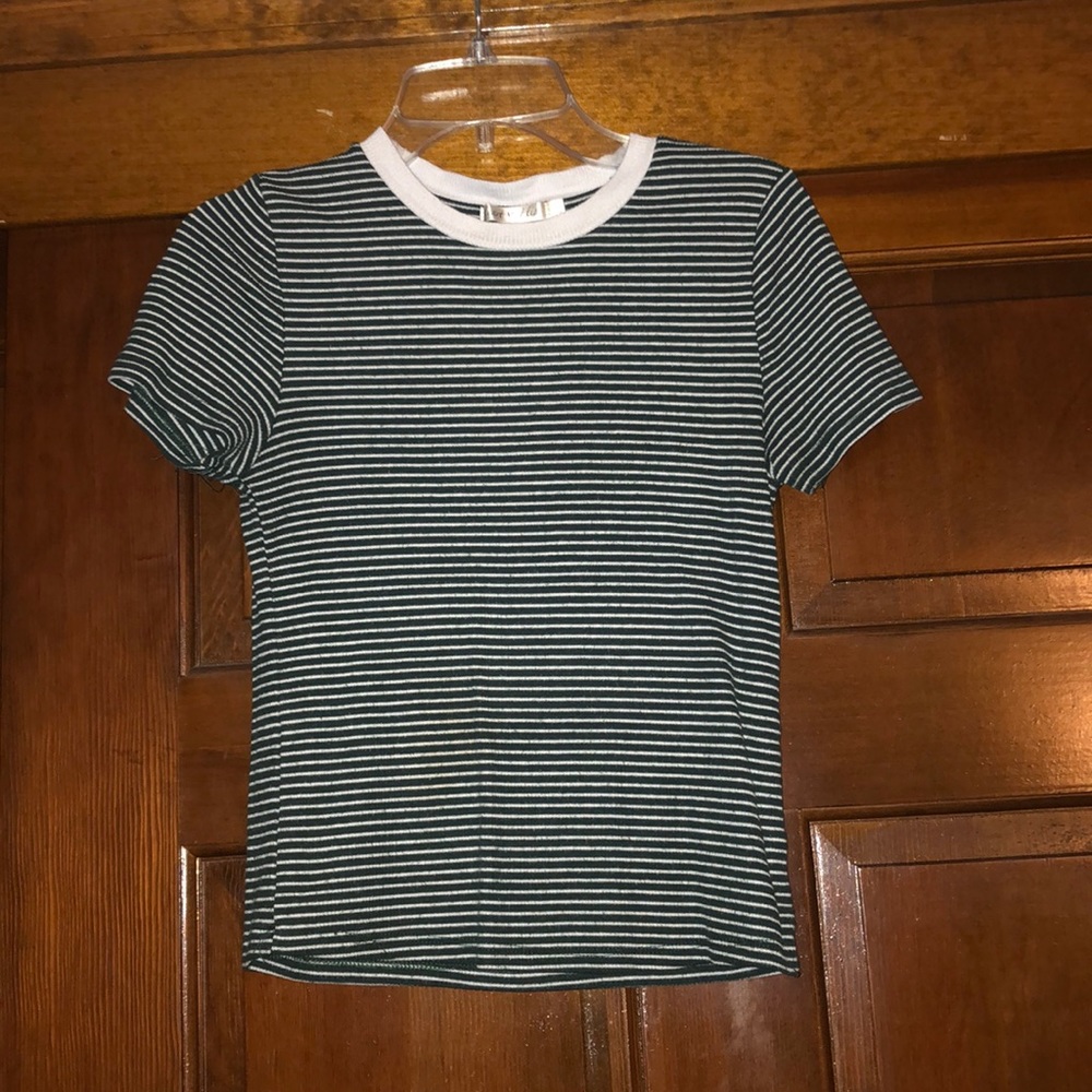 Green and white shirt